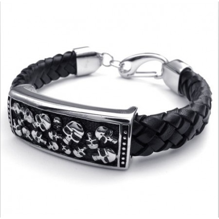 Deft Design Delicate Colors Reliable Quality Titanium Leather Bracelet