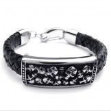 Deft Design Delicate Colors Reliable Quality Titanium Leather Bracelet