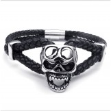 Attractive Design Delicate Colors Excellent Quality Titanium Leather Bracelet