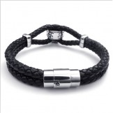 Attractive Design Delicate Colors Excellent Quality Titanium Leather Bracelet