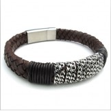 Deft Design Delicate Colors Reliable Quality Titanium Leather Bracelet