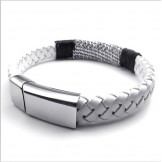 Modern Design Delicate Colors Reliable Quality Titanium Leather Bracelet