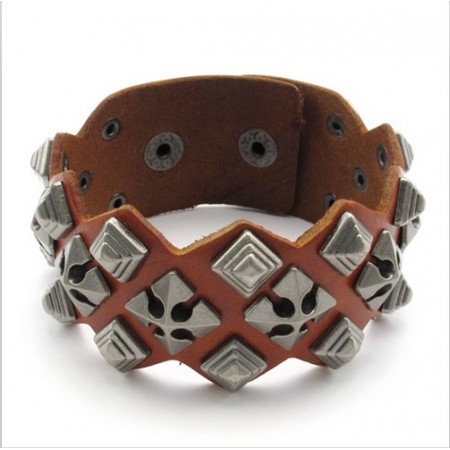 Modern Design Delicate Colors Excellent Quality Titanium Leather Bangle