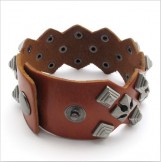 Modern Design Delicate Colors Excellent Quality Titanium Leather Bracelet