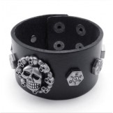 Attractive Design Delicate Colors Reliable Quality Titanium Leather Bracelet