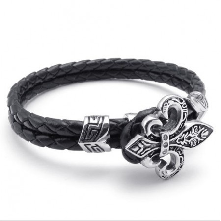 Deft Design Delicate Colors Excellent Quality Titanium Leather Bracelet