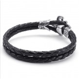 Deft Design Delicate Colors Excellent Quality Titanium Leather Bangle