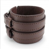 Deft Design Delicate Colors Excellent Quality Titanium Leather Bangle