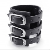 Skillful Manufacture Delicate Colors Reliable Quality Titanium Leather Bangle