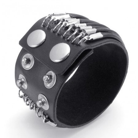 Skillful Manufacture Delicate Colors Reliable Quality Titanium Leather Bangle