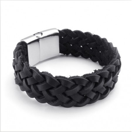 Deft Design Delicate Colors Stable Quality Titanium Leather Bracelet