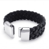 Deft Design Delicate Colors Stable Quality Titanium Leather Bracelet