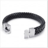 Deft Design Delicate Colors Stable Quality Titanium Leather Bracelet