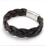 Deft Design Delicate Colors Stable Quality Titanium Leather Bracelet