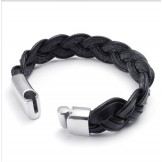 Deft Design Delicate Colors Stable Quality Titanium Leather Bracelet
