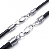 Deft Design Delicate Colors Excellent Quality Titanium Leather Necklace