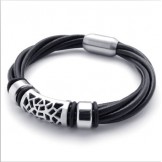 Deft Design Delicate Colors Reliable Quality Titanium Leather Bracelet