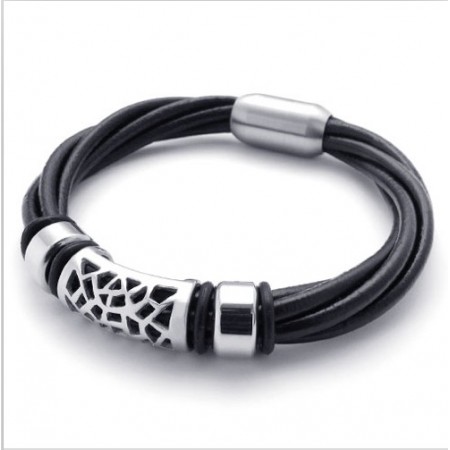 Deft Design Delicate Colors Reliable Quality Titanium Leather Bracelet