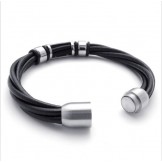 Deft Design Delicate Colors Reliable Quality Titanium Leather Bracelet