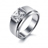 to Enjoy High Reputation at Home and Abroad Female Titanium Ring With Rhinestone