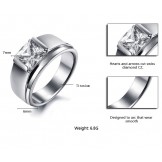 to Enjoy High Reputation at Home and Abroad Female Titanium Ring With Rhinestone