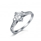 Durable in Use Female Titanium Ring With Rhinestone