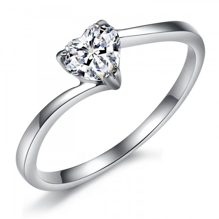 Excellent Quality Female Sweetheart Titanium Ring With Rhinestone