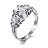 Stable Quality Female Titanium Ring With Rhinestone