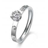 Quality and Quantity Assured Female Titanium Ring With Rhinestone