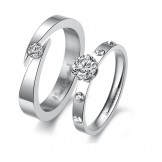 Quality and Quantity Assured Female Titanium Ring With Rhinestone