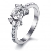 Wide Varieties Female Heart and Arrow Cut Titanium Ring With Rhinestone