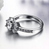 Wide Varieties Female Heart and Arrow Cut Titanium Ring With Rhinestone