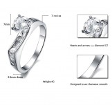 Stable Quality Female Titanium Ring With Rhinestone
