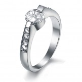 Stable Quality Female Titanium Ring With Rhinestone