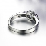 Stable Quality Female Titanium Ring With Rhinestone