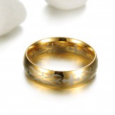 Superior Quality Male Golden Titanium Ring 