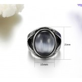 Durable in Use Exaggerate Emerald Titanium Ring 