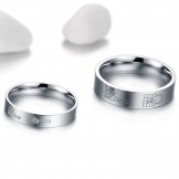 High Quality Titanium Ring For Lovers With Rhinestone