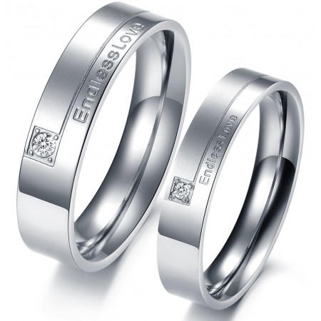 Quality and Quantity Assured Endless Love Titanium Ring For Lovers
