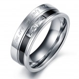 High Quality Titanium Ring For Lovers With Rhinestone