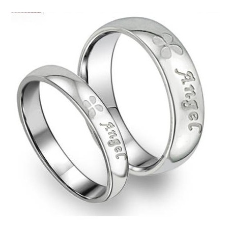 Superior Quality Clover Shape Titanium Ring For Lovers 