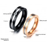 Reliable Quality Titanium Ring For Lovers With Rhinestone