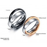 Stable Quality Cross Titanium Ring For Lovers With Diamond