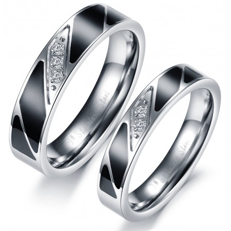 High Quality Titanium Ring For Lovers With Diamond