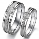 Wide Varieties Pearl Sand Titanium Ring For Lovers 