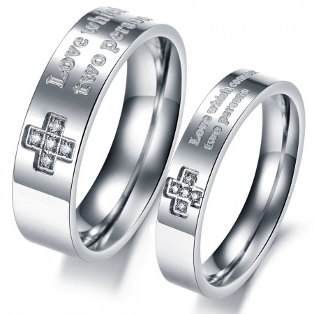 Selling Well all over the World Titanium Ring For Lovers With Rhinestone