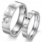 Wide Varieties Titanium Ring For Lovers With Rhinestone