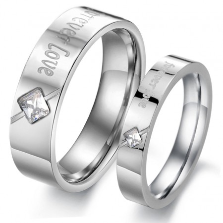 Wide Varieties Titanium Ring For Lovers With Rhinestone