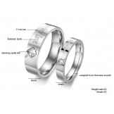 Wide Varieties Titanium Ring For Lovers With Rhinestone