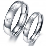 Quality and Quantity Assured Titanium Ring For Lovers With Rhinestone